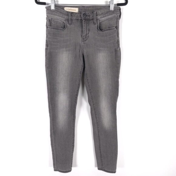 ANTHROPOLOGIE PILCRO Women’s Mid Rise Jeans Black Skinny No Size Tag 27 - Picture 1 of 12